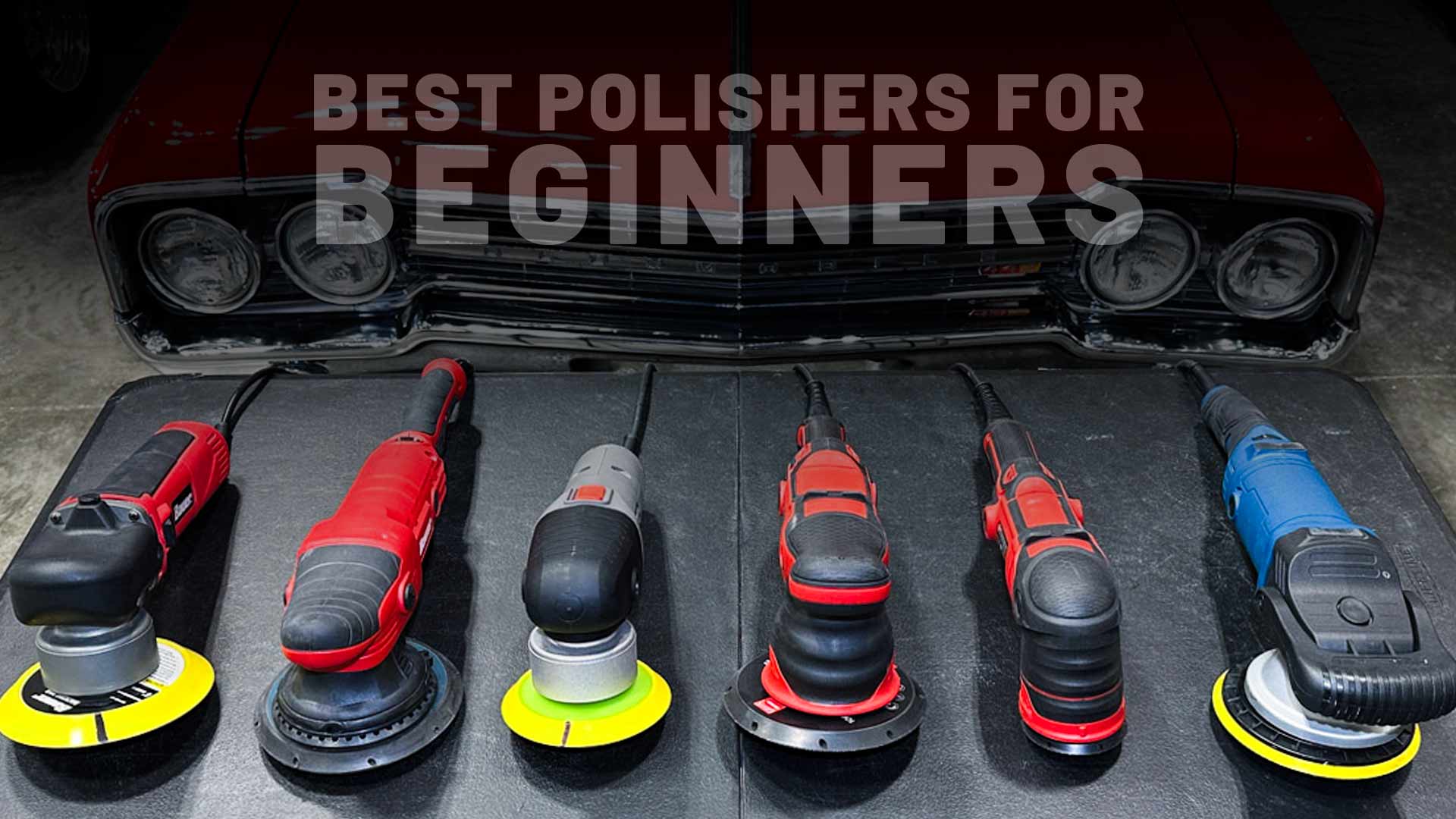 Professional detailer polishing luxury car with DA polisher